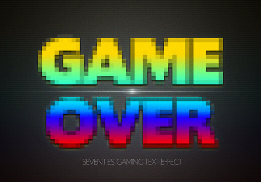 Retro Game Text Effect Mockup