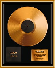 Gold gramma disc limited edition Vector illustration