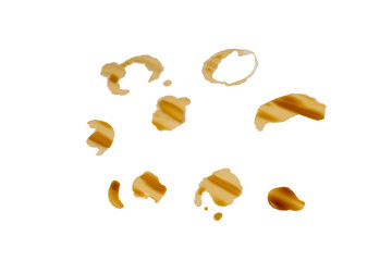 Coffee stains isolated on white background.