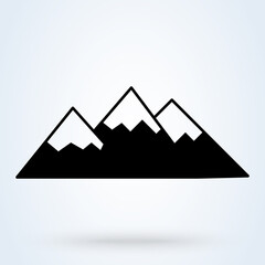 Mountains sign. Simple modern icon design illustration.