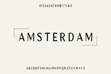 alphabet font, minimal vector, typography design, black and white background, letters and numbers