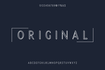 typeface alphabet font, minimal vector, typography design, black and white background, letters and numbers name original