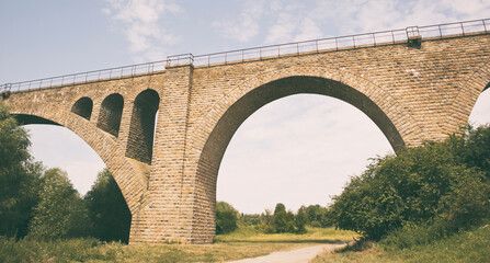 Fototapeta na wymiar The great rail viaduct made from bricks