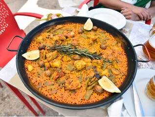 a typical paella on spain
