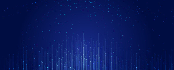 Abstract background of dotted lines, starry sky, big data concept.
