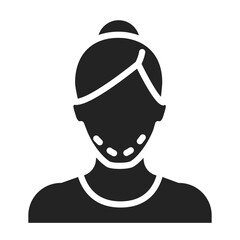 Mentoplasty black line icon. Change shape of chin conncept. Faceless girl with face surgery. Isolated vector element. Outline pictogram for web page, mobile app, promo.