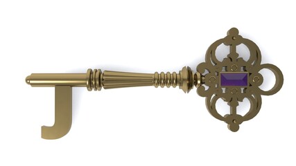 3D illustration of letter J Key
