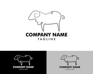Sheep logo, Lamb vector design