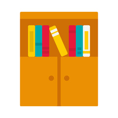 education books in furniture flat style icon vector design