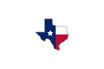 Texas star logo design . abstract texas map with flag ideas . vector illustration