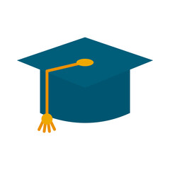 graduation cap flat style icon vector design