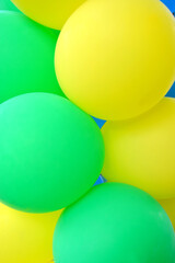 Colored balloons close-up. Background