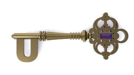 3D illustration of letter U Key