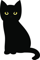 Black Kitten silhouette vector illustration
