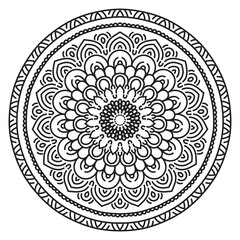 Abstract mandala graphic design decorative elements isolated on white color background for ancient geometric concepts