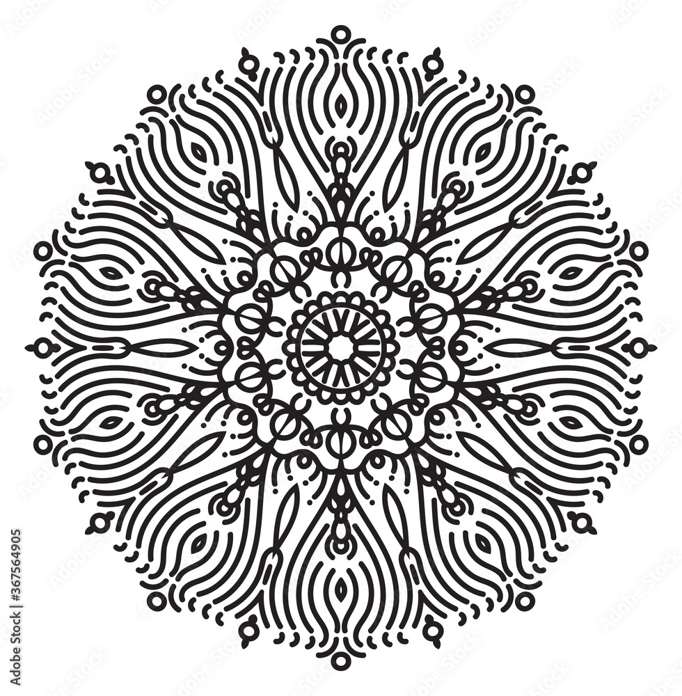 Wall mural abstract mandala graphic design decorative elements isolated on white color background for ancient g