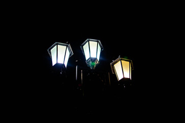 glowing electric light in the night