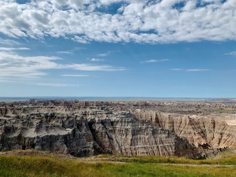 Badlands South Dakota, Blue Sky, Moutains