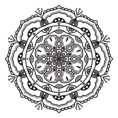 Abstract mandala graphic design decorative elements isolated on white color background for ancient geometric concepts