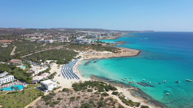 Aerial: The Landa beach in Cyprus