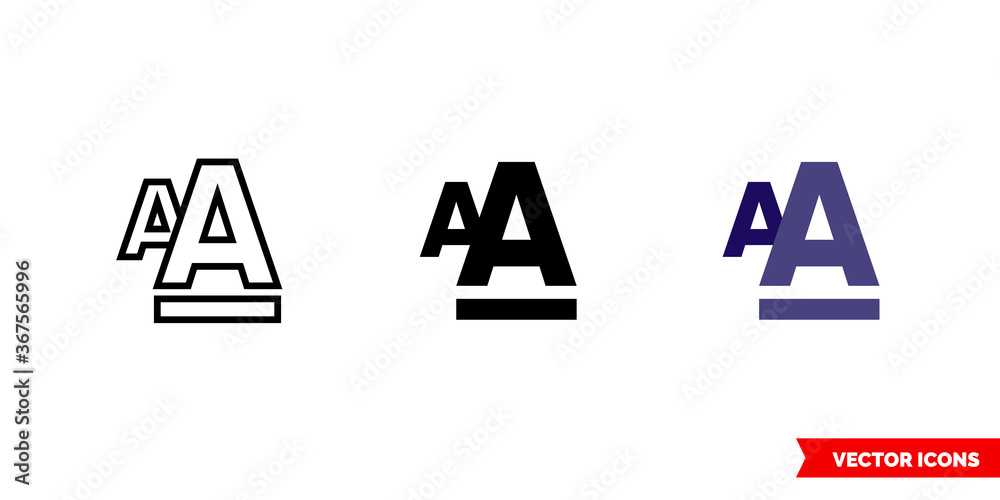 Fototapete font style formatting icon of 3 types. isolated vector sign symbol.