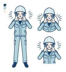 simple work wear Construction site man_Calling-out-loud