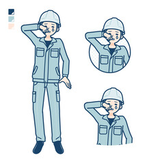 simple work wear Construction site man_cry