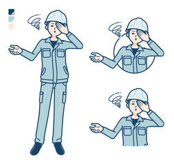 simple work wear Construction site man_Discouraged