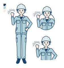 simple work wear Construction site man_fist-pump