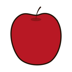 apple fruit line and fill style icon vector design