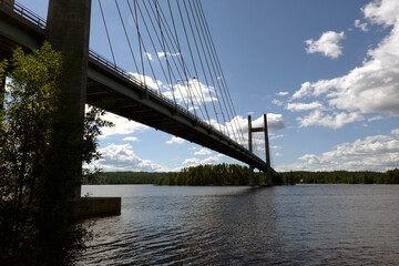 Kärkinen bridge, Korpilahti, Finland. Spanning Lake Päijänne, it is Finland’s third longest. Opened in 1997, the bridge is almost 800 metres in length and rises to a height of close on 100 metres.