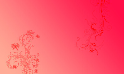 Hintergrund rot pink Ornament floral Mitte hell pastell Ranken Design Layout Vorlage Untergrund leuchten schimmern hell Frühling Sommer Symbol Blumen Flora zeitlos schön elegant Schmetterlinge