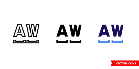 Obraz premium Monospaced font icon of 3 types. Isolated vector sign symbol.