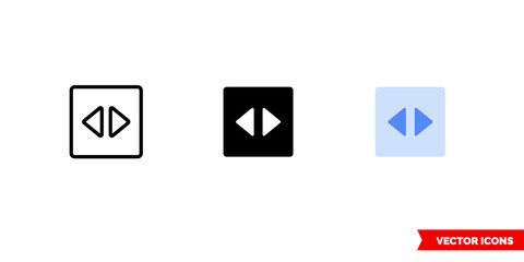 Navigation pane icon of 3 types. Isolated vector sign symbol.