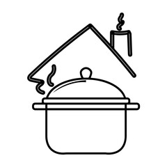 Cooking pot icon. Cooking utensil icon - Vector