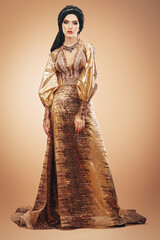 golden traditional dress