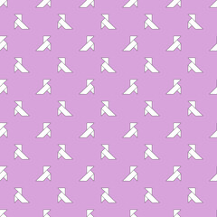 Fototapeta na wymiar seamless pattern with random paper cranes on pink
