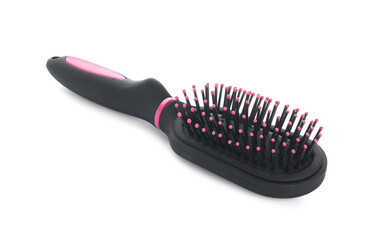 New modern hair brush isolated on white