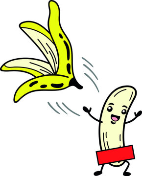 Naklejki sexy banana is doing a striptease funny vector
