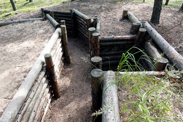 Part of battlefield trench from above.