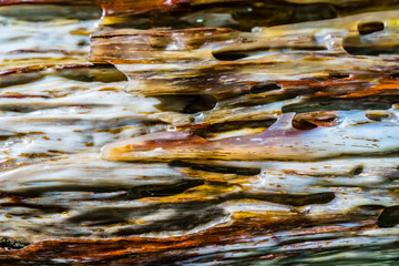 Colorful lines pattern on a natural crystal