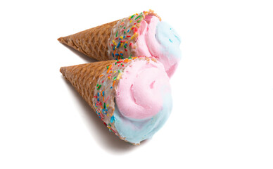 ice cream in a waffle cup isolated