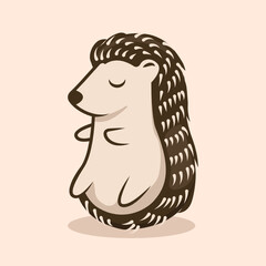 Cute Hedgehog mascot design illustration