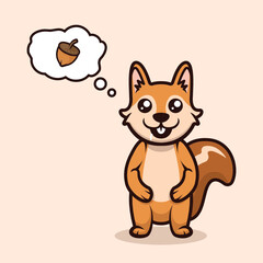 Cute happy squirrel mascot design