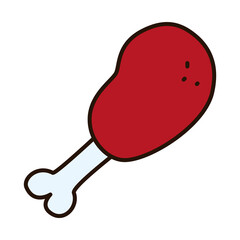 Chicken line and fill style icon vector design
