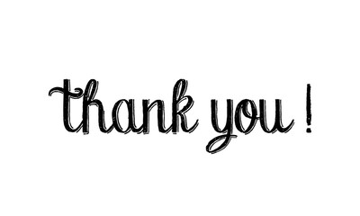 Thank you text on white background. Calligraphy lettering Vector illustration EPS10