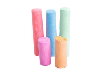 colored crayons isolated