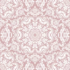 Foto auf Glas Classic seamless vector pattern. Damask orient white ornament. Classic vintage background. Orient ornament for fabric, wallpaper and packaging © Fine Art Studio