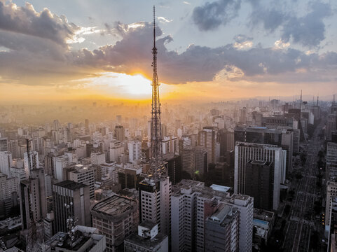 sunset over Sao Paulo
