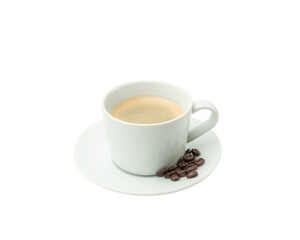Coffee in a white cup on a white background, isolate.